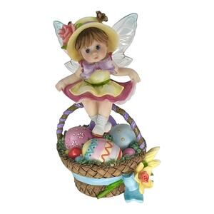 My Little Kitchen Fairies EASTER BASKET FAIRIE Eggs Daffodil Flower Fairy Girl!